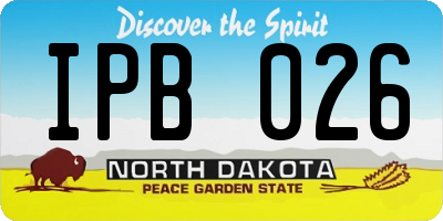 ND license plate IPB026