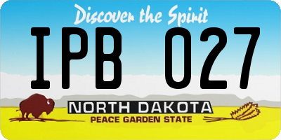 ND license plate IPB027