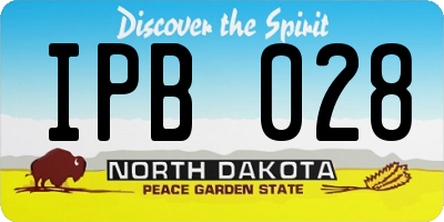 ND license plate IPB028