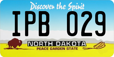 ND license plate IPB029