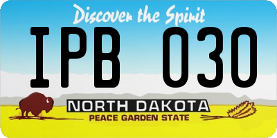 ND license plate IPB030