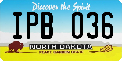 ND license plate IPB036