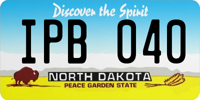 ND license plate IPB040
