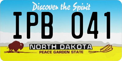 ND license plate IPB041