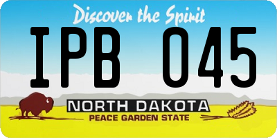 ND license plate IPB045