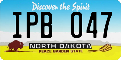 ND license plate IPB047