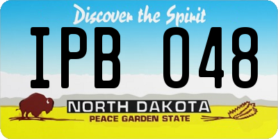ND license plate IPB048