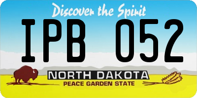 ND license plate IPB052
