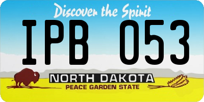 ND license plate IPB053