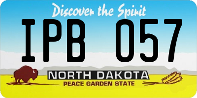 ND license plate IPB057