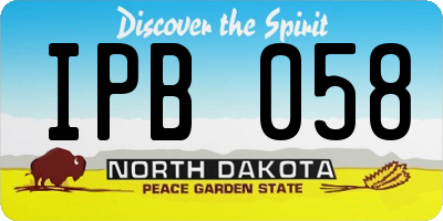 ND license plate IPB058
