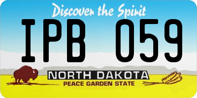 ND license plate IPB059