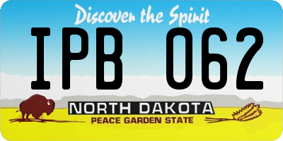 ND license plate IPB062
