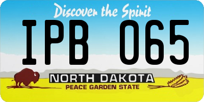 ND license plate IPB065