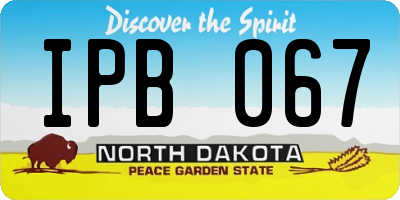 ND license plate IPB067