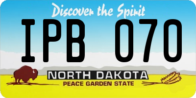 ND license plate IPB070