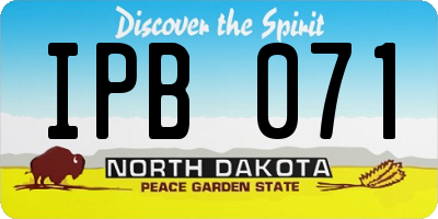 ND license plate IPB071