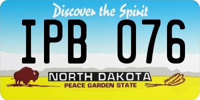 ND license plate IPB076