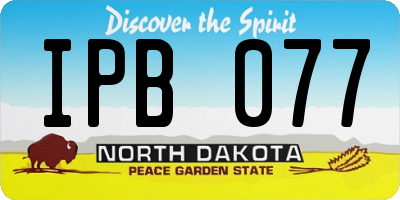 ND license plate IPB077