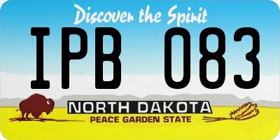 ND license plate IPB083