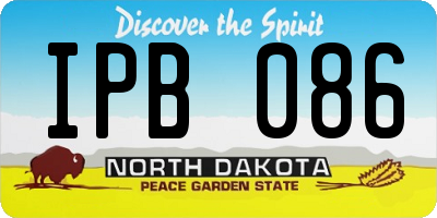 ND license plate IPB086