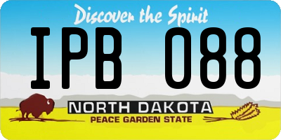ND license plate IPB088