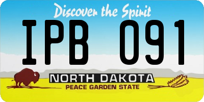 ND license plate IPB091