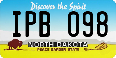 ND license plate IPB098