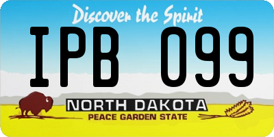 ND license plate IPB099