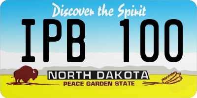 ND license plate IPB100