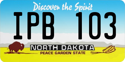 ND license plate IPB103