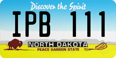 ND license plate IPB111