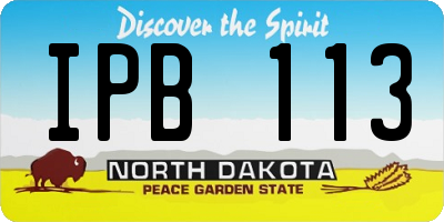 ND license plate IPB113
