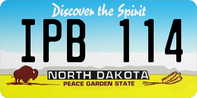 ND license plate IPB114