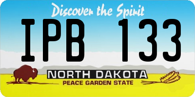 ND license plate IPB133