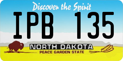 ND license plate IPB135