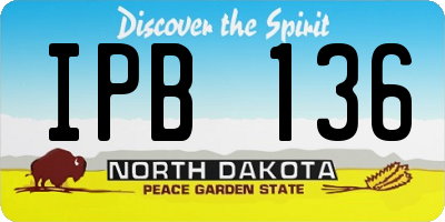 ND license plate IPB136