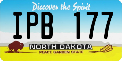 ND license plate IPB177
