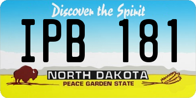 ND license plate IPB181