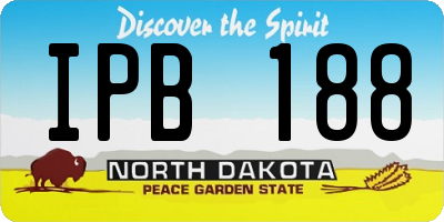 ND license plate IPB188
