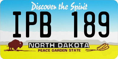 ND license plate IPB189