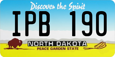 ND license plate IPB190
