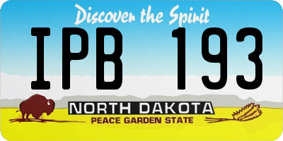 ND license plate IPB193