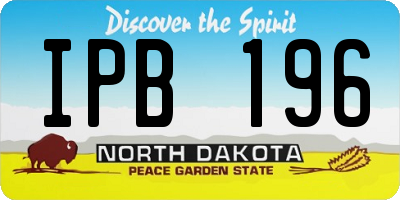 ND license plate IPB196