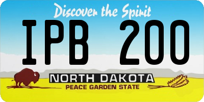 ND license plate IPB200
