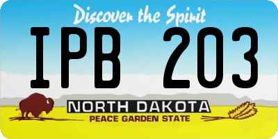 ND license plate IPB203