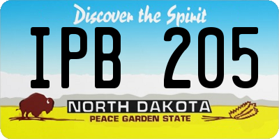 ND license plate IPB205