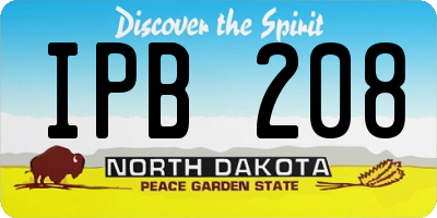 ND license plate IPB208