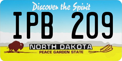 ND license plate IPB209