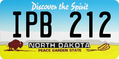 ND license plate IPB212